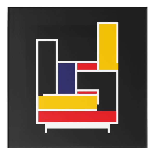 Mondrian Rock Hand Acrylic Print (Front)