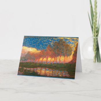 Mondrian - Row Of Eleven Poplars Thank You Card by Virginia5050 at Zazzle