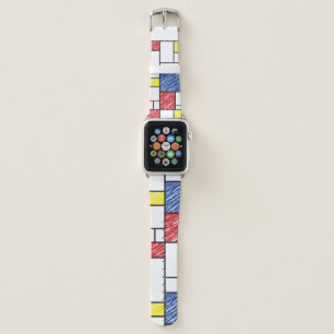 Mondrian Scribbles Minimalist De Stijl Modern Art Apple Watch Band