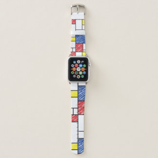 Mondrian Scribbles Minimalist De Stijl Modern Art Apple Watch Band