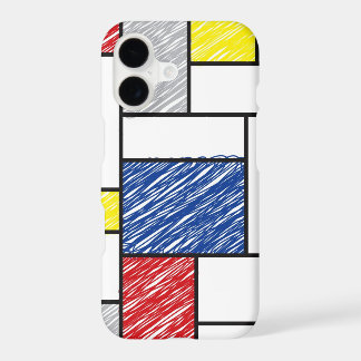 Mondrian Scribbles Minimalist De Stijl Modern Art iPhone 17 Case