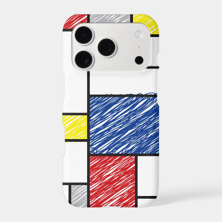 Mondrian Scribbles Minimalist De Stijl Modern Art iPhone 17 Pro Case