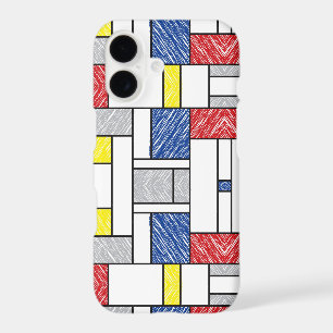 Mondrian Scribbles Minimalist De Stijl Modern Art iPhone 17 Case