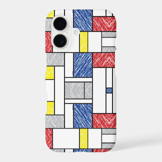 Mondrian Scribbles Minimalist De Stijl Modern Art iPhone 17 Case