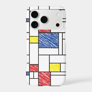 Mondrian Scribbles Minimalist De Stijl Modern Art iPhone 17 Pro Case