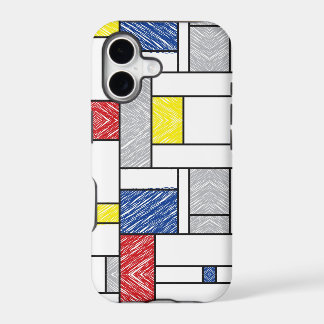 Mondrian Scribbles Minimalist De Stijl Modern Art iPhone 17 Case