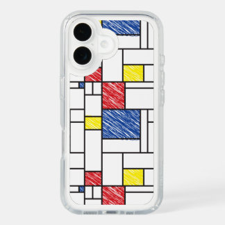 Mondrian Scribbles Minimalist De Stijl Modern Art iPhone 16 Case