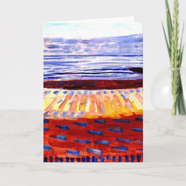 Mondrian - Sea After Sunset, colorful painting Card (Front)