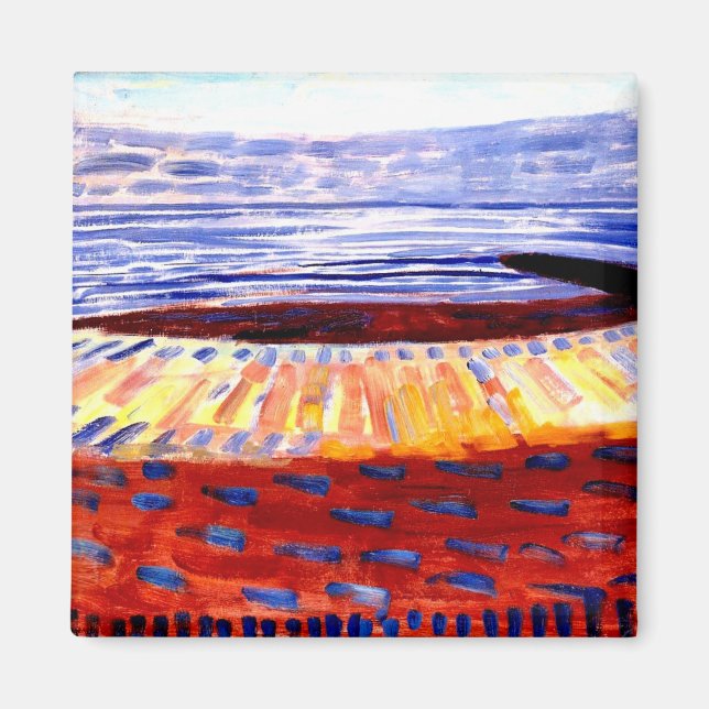 Mondrian - Sea After Sunset, colorful painting Magnet (Front)