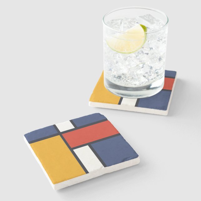 Mondrian Stone Coaster (Side)