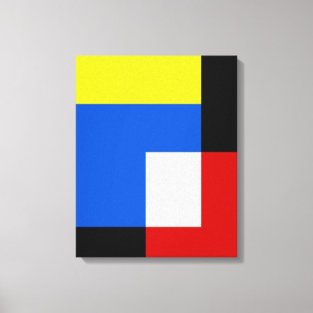 Mondrian Style Abstract Geometric Art Retro Tones Canvas Print (Front)