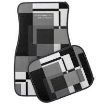 Mondrian Style Abstract Modern Pattern Black White