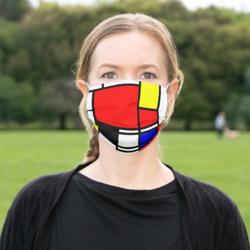 Mondrian style adult cloth face mask