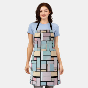 Mondrian Style Art - Mondrian Pastel Colors Apron