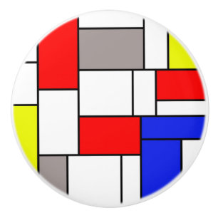 Mondrian style ceramic knob