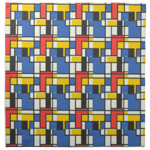 Mondrian Style Color Blocks Cloth Napkin