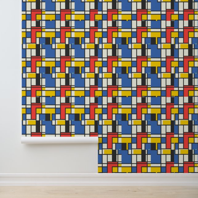 Mondrian Style Color Blocks Wallpaper (Application)
