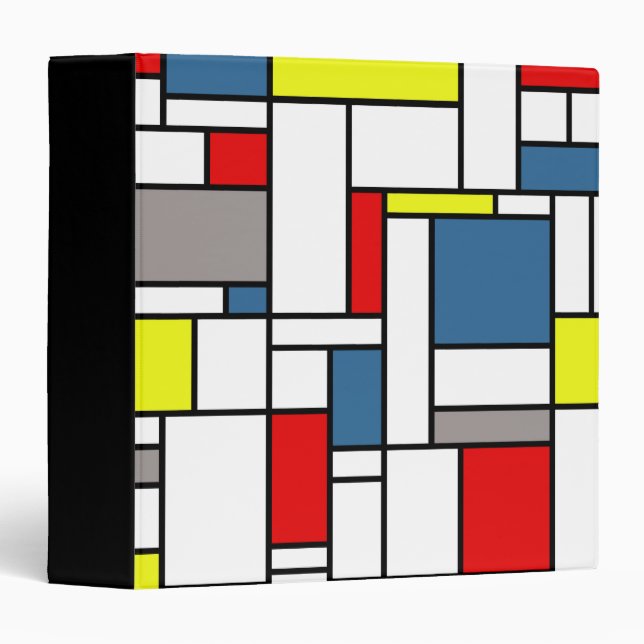 Mondrian style design 3 ring binder (Front/Spine)