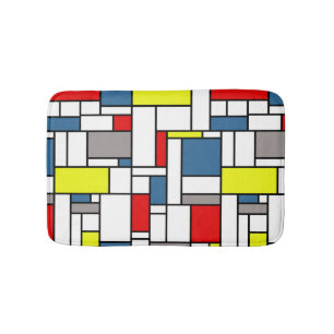Mondrian style design bath mat
