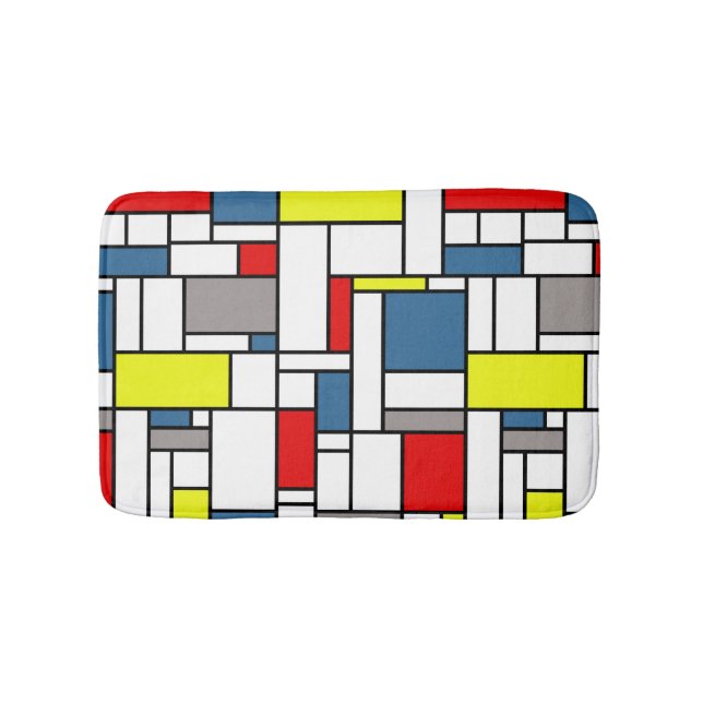 Mondrian style design bath mat (Front)