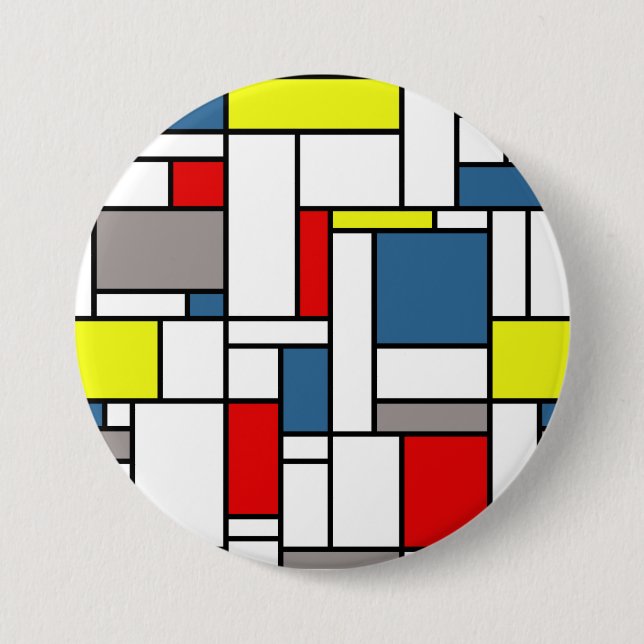 Mondrian style design button (Front)
