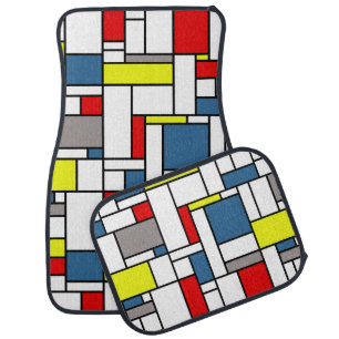 Mondrian style design car mat
