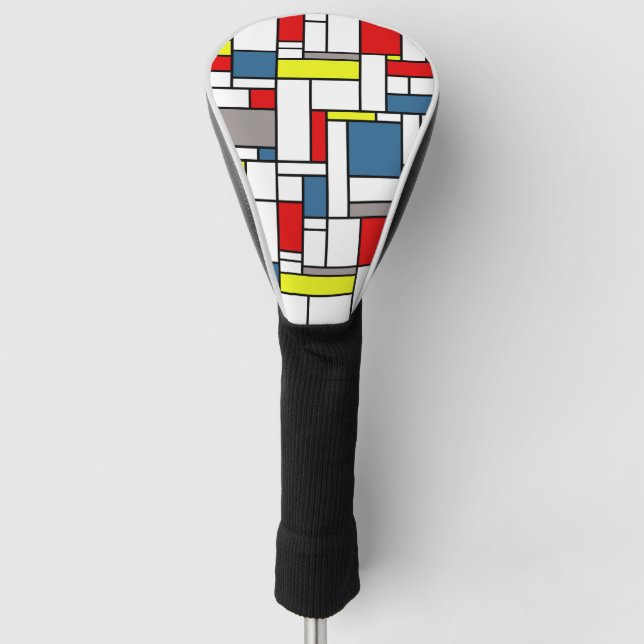 Mondrian style design golf head cover (Front)
