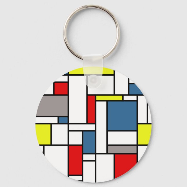 Mondrian style design keychain (Front)