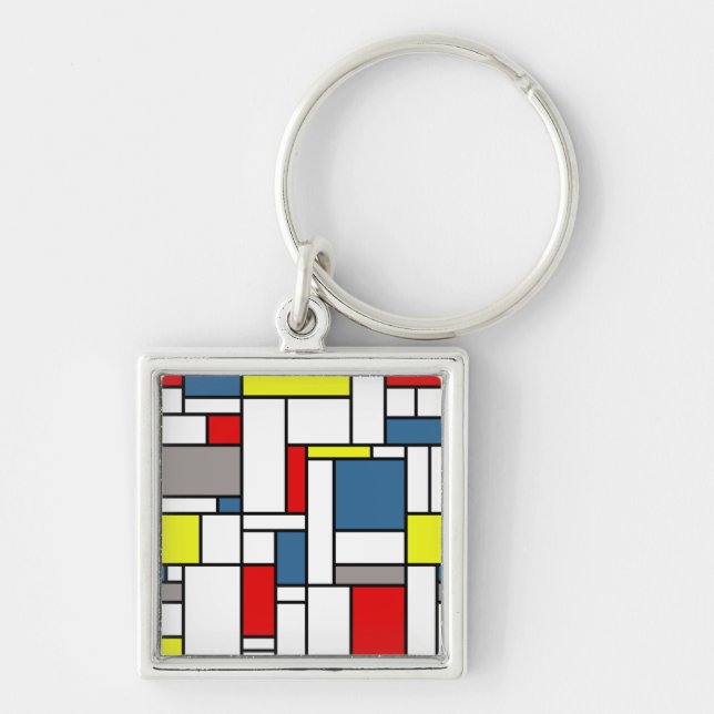 Mondrian style design keychain (Front)