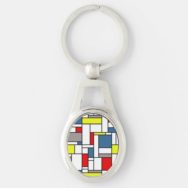 Mondrian style design keychain (Front)