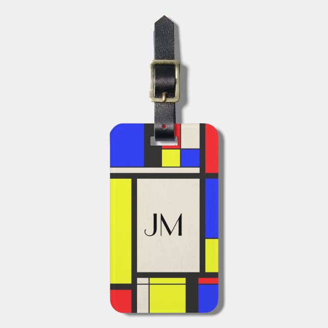 Mondrian style design luggage tag (Front Vertical)