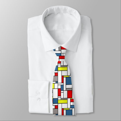 Mondrian style design neck tie
