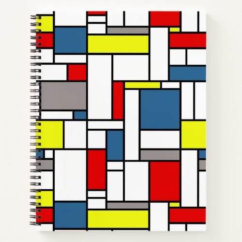 Mondrian style design notebook