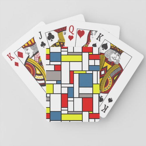 Mondrian style design playing cards
