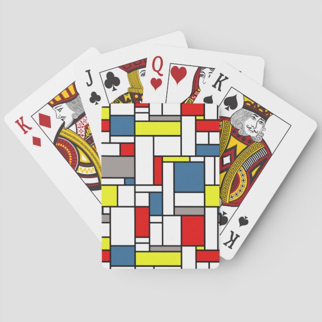 Mondrian style design poker cards (Back)