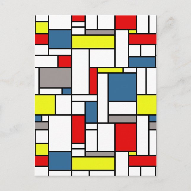 Mondrian style design postcard (Front)