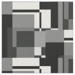 Mondrian Style Grey Abstract Modern Geometric Chic Fabric