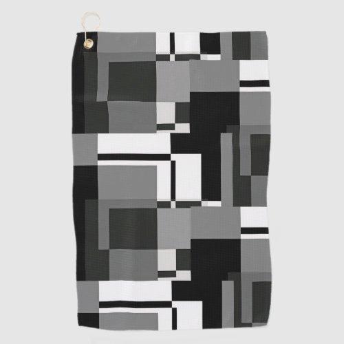 Mondrian Style Grey Abstract Modern Geometric Chic Golf Towel