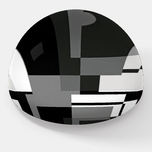 Mondrian Style Grey Abstract Modern Geometric Chic Paperweight