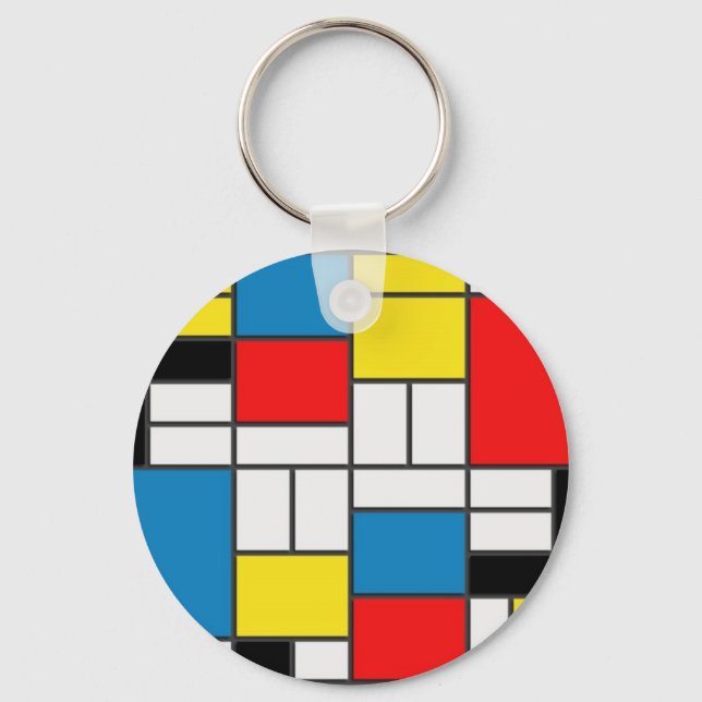 Mondrian Style Keychain (Front)
