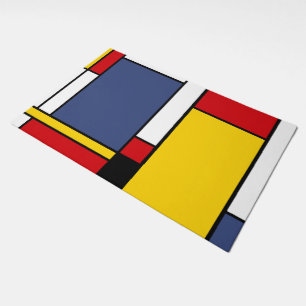 Mondrian Style Modern Abstract Art Design Doormat