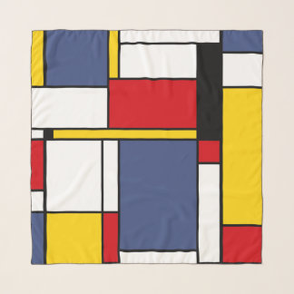 Mondrian Style Modern Abstract Art Design Scarf