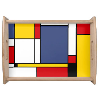 Mondrian Style Modern Abstract Art Design Serving Tray