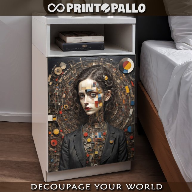 Mondrian style modern woman Tissue Paper (Creator Uploaded)