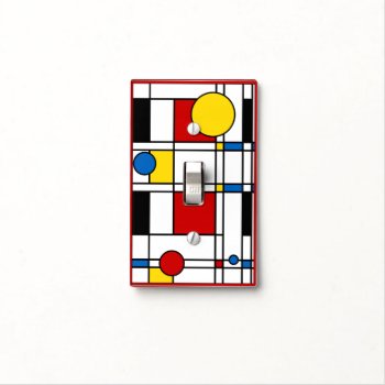 Mondrian Style Neo-plasticism Art Light Switch Cover by FalconsEye at Zazzle