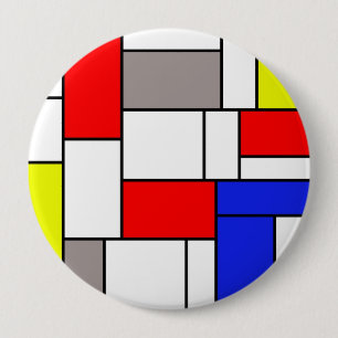 Mondrian style pinback button