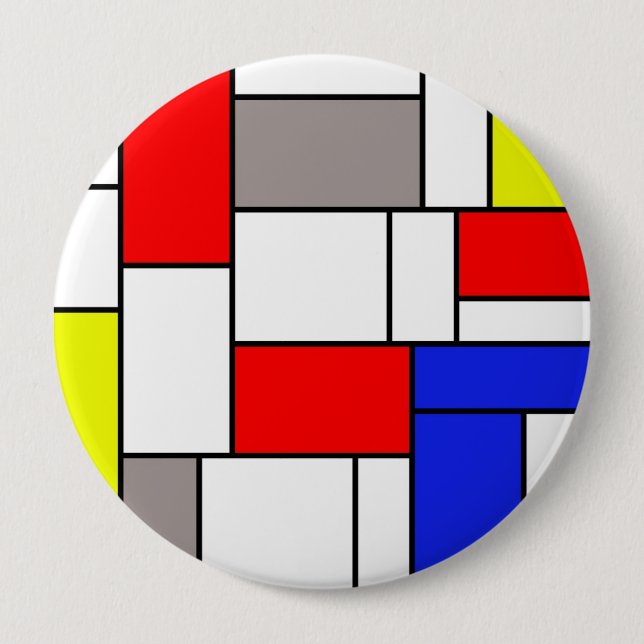 Mondrian style pinback button (Front)