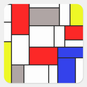 Mondrian style square sticker