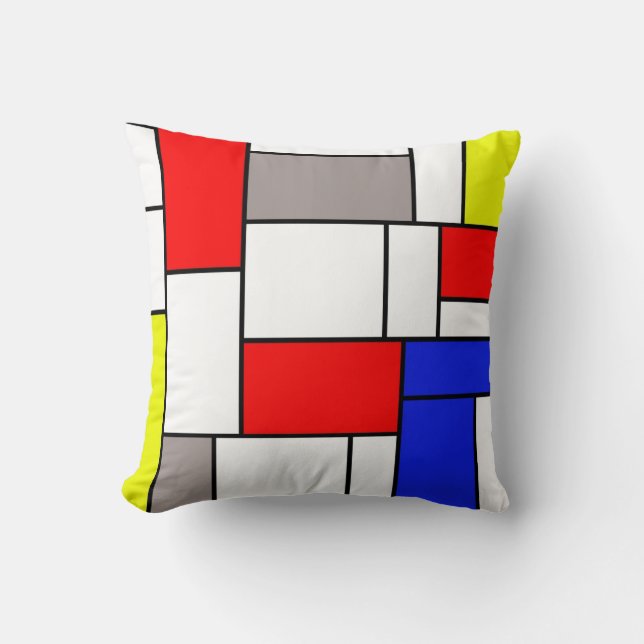Mondrian style throw pillow (Front)