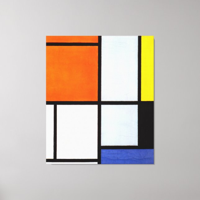 MONDRIAN - TABLEAU 3 with Orange-Red, Yellow 1921 Canvas Print (Front)